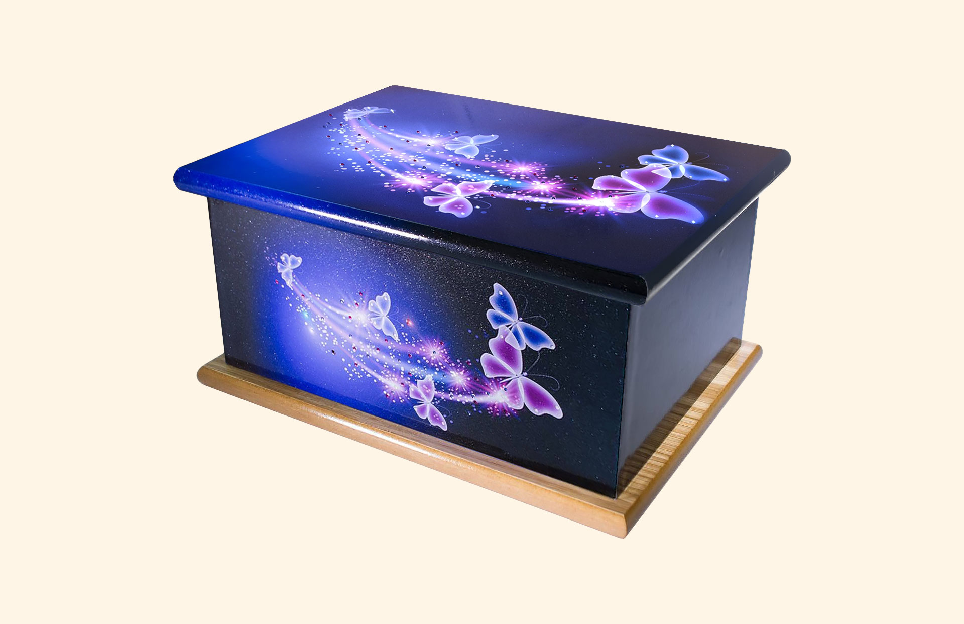 Crystal Butterfly ashes casket